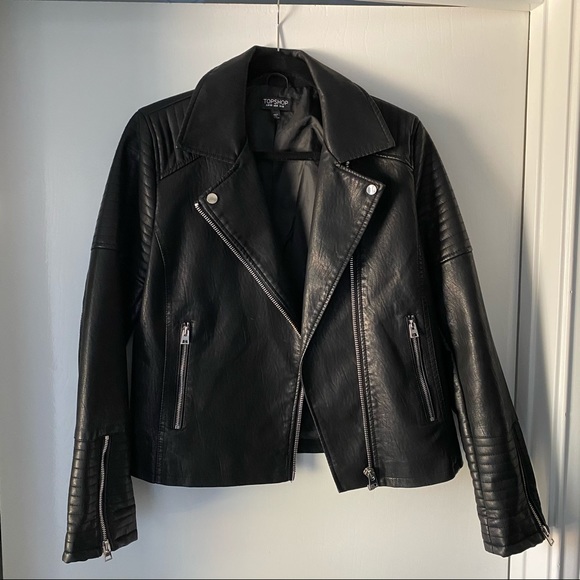 Topshop Jackets & Blazers - Topshop Faux Black Leather Jacket